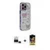 ieg™ iPhone 14 Pro Max Kılıf Ahenk Modern Serisi - Siyah Buffer Cam Ekran Koruyucu + Bilvis Titan Kamera Lens - DNMR