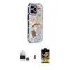 ieg™ iPhone 14 Pro Max Kılıf Ahenk Modern Serisi - Siyah Buffer Cam Ekran Koruyucu + Bilvis Titan Kamera Lens - GS
