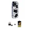 ieg™ iPhone 14 Pro Max Kılıf Ahenk Modern Serisi - Siyah Buffer Cam Ekran Koruyucu + Bilvis Titan Kamera Lens - DNMR