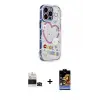 ieg™ iPhone 14 Pro Max Kılıf Ahenk Modern Serisi - Siyah Buffer Hayalet Cam Ekran Koruyucu + Bilvis Titan Kamera Lens - SH