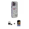ieg™ iPhone 14 Pro Max Kılıf Ahenk Modern Serisi - Siyah Buffer Hayalet Cam Ekran Koruyucu + Bilvis Titan Kamera Lens - SH