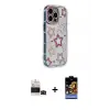 ieg™ iPhone 14 Pro Max Kılıf Ahenk Modern Serisi - Siyah Buffer Hayalet Cam Ekran Koruyucu + Bilvis Titan Kamera Lens - SH