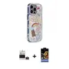 ieg™ iPhone 14 Pro Max Kılıf Ahenk Modern Serisi - Siyah Buffer Hayalet Cam Ekran Koruyucu + Bilvis Titan Kamera Lens - DNMR