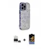 ieg™ iPhone 14 Pro Max Kılıf Ahenk Modern Serisi - Siyah Buffer Hayalet Cam Ekran Koruyucu + Bilvis Titan Kamera Lens - GD