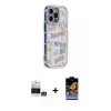 ieg™ iPhone 14 Pro Max Kılıf Ahenk Modern Serisi - Siyah Buffer Hayalet Cam Ekran Koruyucu + Bilvis Titan Kamera Lens - GS