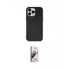 ieg™ iPhone 14 Pro Max Kılıf Ahenk Serisi - Siyah Bilvis 3D Mat Cam Ekran Koruyucu