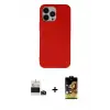 ieg™ iPhone 14 Pro Max Kılıf Ahenk Serisi - Siyah Buffer Cam Ekran Koruyucu + Bilvis Titan Kamera Lens - DNMR
