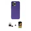 ieg™ iPhone 14 Pro Max Kılıf Ahenk Serisi - Siyah Buffer Cam Ekran Koruyucu + Bilvis Titan Kamera Lens - DNMR