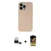ieg™ iPhone 14 Pro Max Kılıf Ahenk Serisi - Siyah Buffer Cam Ekran Koruyucu + Bilvis Titan Kamera Lens - DNMR