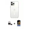 ieg™ iPhone 14 Pro Max Kılıf Ahenk Yansıma Prime - Siyah Buffer Hayalet Cam Ekran Koruyucu + Bilvis Titan Kamera Lens - SH