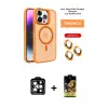 ieg™ iPhone 14 Pro Max Kılıf Akış Form - Siyah Buffer Cam Ekran Koruyucu + PVD Metal Kamera Lens - TU