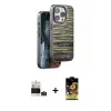 ieg™ iPhone 14 Pro Max Kılıf Atlas Minimal Özel Seri - Siyah Buffer Cam Ekran Koruyucu + Bilvis Titan Kamera Lens - DNMR