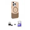 ieg™ iPhone 14 Pro Max Kılıf Çekirdek Asil Özel Seri - Siyah Bilvis 5in1 5D Magic Hayalet Cam Ekran Koruyucu + Bilvis Titan Kamera Lens - SH