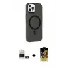 ieg™ iPhone 14 Pro Max Kılıf Çekirdek Modern Prime - Siyah Buffer Cam Ekran Koruyucu + Bilvis Titan Kamera Lens - GD