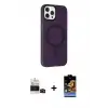 ieg™ iPhone 14 Pro Max Kılıf Çekirdek Modern Prime - Siyah Buffer Hayalet Cam Ekran Koruyucu + Bilvis Titan Kamera Lens - SH