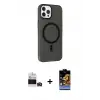 ieg™ iPhone 14 Pro Max Kılıf Çekirdek Modern Prime - Siyah Buffer Hayalet Cam Ekran Koruyucu + Bilvis Titan Kamera Lens - DNMR