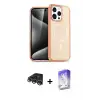 ieg™ iPhone 14 Pro Max Kılıf Eksen Doku Koleksiyonu - Siyah Bilvis 5in1 3D Magic Cam Ekran Koruyucu + Raze Metal Kamera Lens - GS