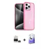 ieg™ iPhone 14 Pro Max Kılıf Eksen Doku Koleksiyonu - Siyah Bilvis 5in1 5D Magic Hayalet Cam Ekran Koruyucu + Bilvis Titan Kamera Lens - GD