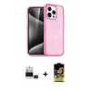 ieg™ iPhone 14 Pro Max Kılıf Eksen Doku Koleksiyonu - Siyah Buffer Cam Ekran Koruyucu + Bilvis Titan Kamera Lens - DNMR