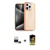 ieg™ iPhone 14 Pro Max Kılıf Eksen Doku Koleksiyonu - Siyah Buffer Cam Ekran Koruyucu + Bilvis Titan Kamera Lens - GS