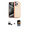 ieg™ iPhone 14 Pro Max Kılıf Eksen Doku Koleksiyonu - Siyah Buffer Hayalet Cam Ekran Koruyucu + Bilvis Titan Kamera Lens - SH