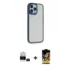 ieg™ iPhone 14 Pro Max Kılıf Eksen Doku Prime - Siyah Buffer Cam Ekran Koruyucu + Bilvis Titan Kamera Lens - DNMR