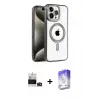 ieg™ iPhone 14 Pro Max Kılıf Eksen Form Koleksiyonu - Siyah Bilvis 5in1 3D Magic Cam Ekran Koruyucu + Bilvis Titan Kamera Lens - DNMR