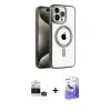 ieg™ iPhone 14 Pro Max Kılıf Eksen Form Koleksiyonu - Siyah Bilvis 5in1 5D Magic Hayalet Cam Ekran Koruyucu + Bilvis Titan Kamera Lens - GS