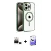 ieg™ iPhone 14 Pro Max Kılıf Eksen Form Koleksiyonu - Siyah Bilvis 5in1 5D Magic Hayalet Cam Ekran Koruyucu + Bilvis Titan Kamera Lens - DNMR