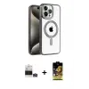 ieg™ iPhone 14 Pro Max Kılıf Eksen Form Koleksiyonu - Siyah Buffer Cam Ekran Koruyucu + Bilvis Titan Kamera Lens - GS
