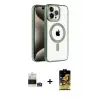 ieg™ iPhone 14 Pro Max Kılıf Eksen Form Koleksiyonu - Siyah Buffer Cam Ekran Koruyucu + Bilvis Titan Kamera Lens - GS