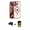 ieg™ iPhone 14 Pro Max Kılıf Eksen Form Koleksiyonu - Siyah Buffer Cam Ekran Koruyucu + Raze Metal Kamera Lens - GS