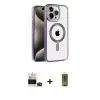 ieg™ iPhone 14 Pro Max Kılıf Eksen Form Koleksiyonu - Siyah Joko Magic 5D Hayalet Cam + Bilvis Titan Kamera Lens - DNMR