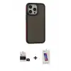 ieg™ iPhone 14 Pro Max Kılıf Eksen Işık - Siyah Joko 5D Cam + Bilvis Titan Kamera Lens - SH