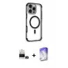 ieg™ iPhone 14 Pro Max Kılıf Eksen Klasik Koleksiyonu - Siyah Bilvis 5in1 3D Magic Cam Ekran Koruyucu + Bilvis Titan Kamera Lens - GD