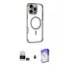 ieg™ iPhone 14 Pro Max Kılıf Eksen Klasik Koleksiyonu - Siyah Bilvis 5in1 3D Magic Cam Ekran Koruyucu + Bilvis Titan Kamera Lens - GS