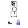 ieg™ iPhone 14 Pro Max Kılıf Eksen Klasik Koleksiyonu - Siyah Bilvis 5in1 5D Magic Hayalet Cam Ekran Koruyucu + Bilvis Titan Kamera Lens - GD