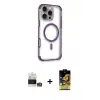 ieg™ iPhone 14 Pro Max Kılıf Eksen Klasik Koleksiyonu - Siyah Buffer Cam Ekran Koruyucu + Bilvis Titan Kamera Lens - GS