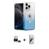 ieg™ iPhone 14 Pro Max Kılıf Eksen Minimal Özel Seri - Siyah Bilvis 3D Mat Cam Ekran Koruyucu + Bilvis Titan Kamera Lens - DNMR