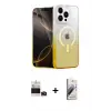 ieg™ iPhone 14 Pro Max Kılıf Eksen Minimal Özel Seri - Siyah Bilvis 3D Mat Cam Ekran Koruyucu + Bilvis Titan Kamera Lens - DNMR