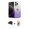 ieg™ iPhone 14 Pro Max Kılıf Eksen Minimal Özel Seri - Siyah Bilvis 3D Mat Cam Ekran Koruyucu + Raze Metal Kamera Lens - GS