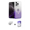 ieg™ iPhone 14 Pro Max Kılıf Eksen Minimal Özel Seri - Siyah Bilvis 5in1 3D Magic Cam Ekran Koruyucu + Band Metal Kamera Lens - GD
