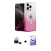 ieg™ iPhone 14 Pro Max Kılıf Eksen Minimal Özel Seri - Siyah Bilvis 5in1 5D Magic Hayalet Cam Ekran Koruyucu + Bilvis Titan Kamera Lens - DNMR