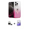 ieg™ iPhone 14 Pro Max Kılıf Eksen Minimal Özel Seri - Siyah Bilvis 5in1 5D Magic Hayalet Cam Ekran Koruyucu + Bilvis Titan Kamera Lens - GD