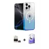 ieg™ iPhone 14 Pro Max Kılıf Eksen Minimal Özel Seri - Siyah Bilvis 5in1 5D Magic Hayalet Cam Ekran Koruyucu + Bilvis Titan Kamera Lens - GD
