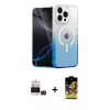 ieg™ iPhone 14 Pro Max Kılıf Eksen Minimal Özel Seri - Siyah Buffer Cam Ekran Koruyucu + Bilvis Titan Kamera Lens - DNMR