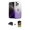 ieg™ iPhone 14 Pro Max Kılıf Eksen Minimal Özel Seri - Siyah Buffer Cam Ekran Koruyucu + Raze Metal Kamera Lens - GS