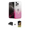 ieg™ iPhone 14 Pro Max Kılıf Eksen Minimal Özel Seri - Siyah Buffer Cam Ekran Koruyucu + Raze Metal Kamera Lens - GS
