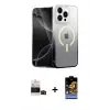 ieg™ iPhone 14 Pro Max Kılıf Eksen Minimal Özel Seri - Siyah Buffer Hayalet Cam Ekran Koruyucu + Bilvis Titan Kamera Lens - SH
