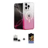 ieg™ iPhone 14 Pro Max Kılıf Eksen Minimal Özel Seri - Siyah Buffer Hayalet Cam Ekran Koruyucu + Bilvis Titan Kamera Lens - SH